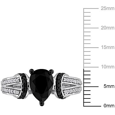 Stella Grace 14k White Gold 2 3/8 Carat T.W. Black & White Diamond Split Shank Engagement Ring