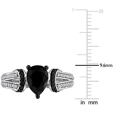 Stella Grace 14k White Gold 2 3/8 Carat T.W. Black & White Diamond Split Shank Engagement Ring