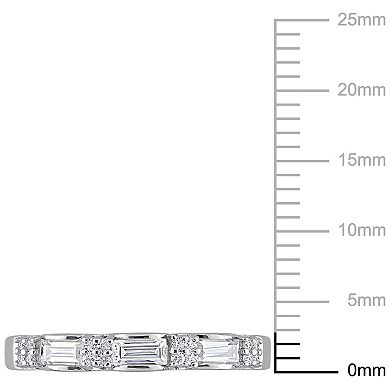 Stella Grace Sterling Silver 3/8 Carat T.W. Lab-Created Moissanite Anniversary Ring