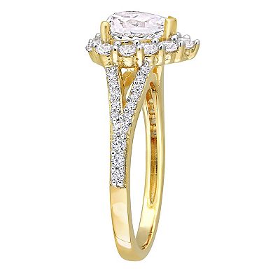 Stella Grace 18k Gold Over Silver Lab-Created White Sapphire Halo Heart Ring