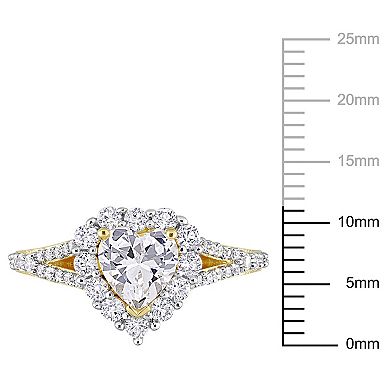 Stella Grace 18k Gold Over Silver Lab-Created White Sapphire Halo Heart Ring