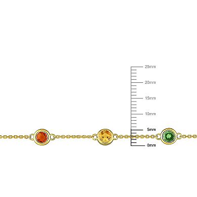 Stella Grace 14k Gold Multi-Gem Station Bracelet