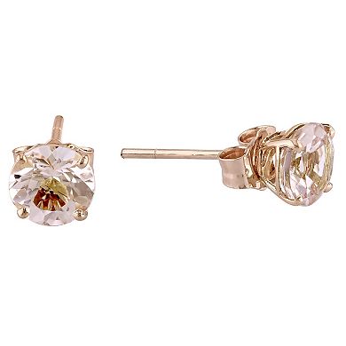 Stella Grace 14k Rose Gold Morganite Solitaire Stud Earrings