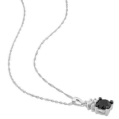 Stella Grace 14k White Gold 5/8 Carat T.W. Black & White Diamond Stud Pendant Necklace