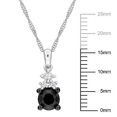 Stella Grace 14k White Gold 5/8 Carat T.W. Black & White Diamond Stud Pendant Necklace