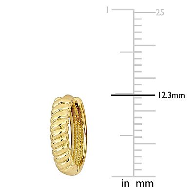 Stella Grace 14k Gold Twist Design Mini Hoop Earrings