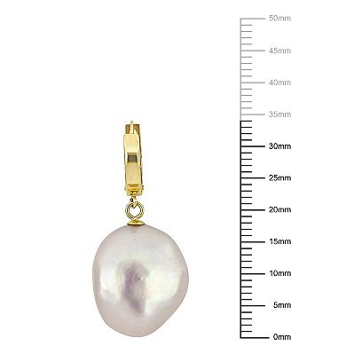 Stella Grace 14k Gold Freshwater Cultured Pearl Coin Earrings