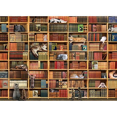 Cobble Hill 1000 Piece Puzzle: The Cat Library