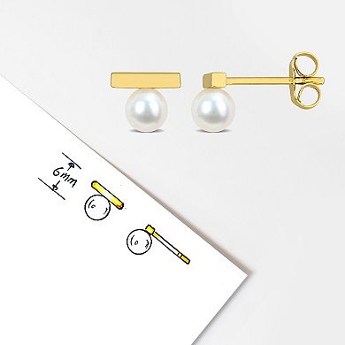 Stella Grace 10k Gold Freshwater Cultured Pearl Stud Earrings