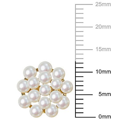 Stella Grace 14k Gold Freshwater Cultured Pearl Cluster Stud Earrings