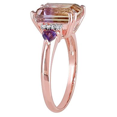 Stella Grace 18k Rose Gold Over Silver Ametrine, Amethyst & Diamond Accent Cocktail Ring