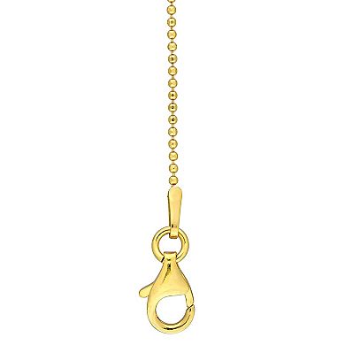 Stella Grace 18k Gold Over Silver 1 mm Ball Chain Anklet