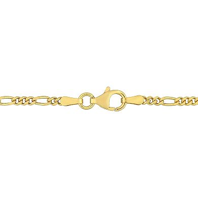 Stella Grace 18k Gold Over Silver 2.2 mm Figaro Chain Anklet