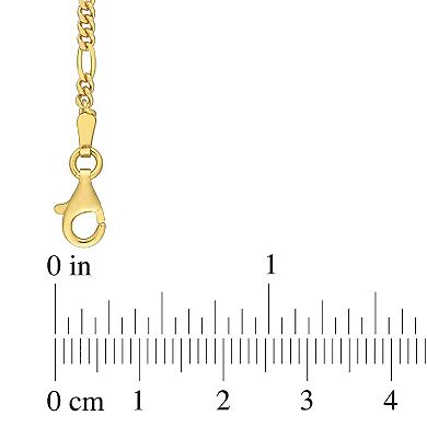 Stella Grace 18k Gold Over Silver 2.2 mm Figaro Chain Anklet