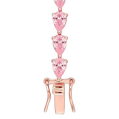 Stella Grace 18k Rose Gold Over Silver Lab-Created Pink Sapphire Tennis Bracelet