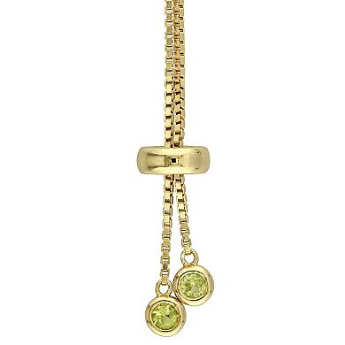 Stella Grace 18k Gold Over Silver Peridot Tassel Adjustable Tennis Bracelet