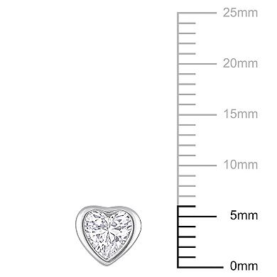 Stella Grace Sterling Silver Cubic Zirconia Heart Stud Earrings