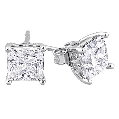 Stella Grace Sterling Silver 2-1/2 Carat T.W. Lab-Created Moissanite Square Stud Earrings