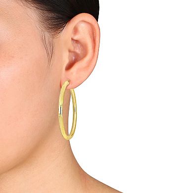 Stella Grace 18k Gold Over Silver Hoop Earrings