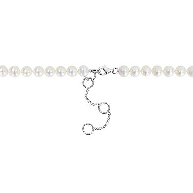 Stella Grace Men's Freshwater Cultured Pearl & Sterling Silver Anchor Charm Beaded Necklace