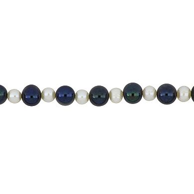 Stella Grace Men's Black & White Freshwater Cultured Pearl Necklace