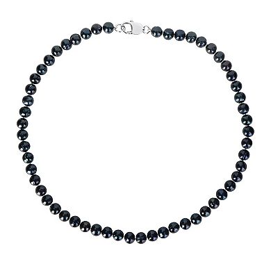 Stella Grace Men's Black Freshwater Cultured Pearl Strand Necklace