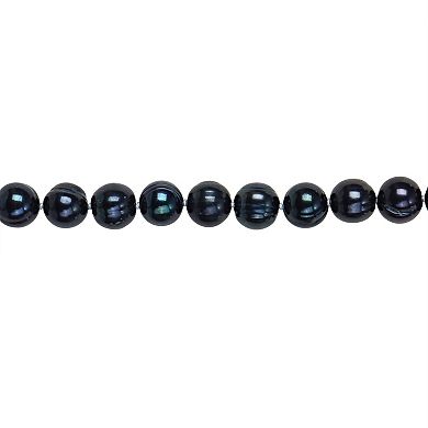 Stella Grace Men's Black Freshwater Cultured Pearl Strand Necklace