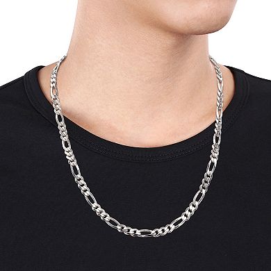 Stella Grace Sterling Silver Figaro Chain Necklace