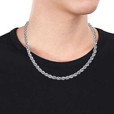 Stella Grace 5 mm Sterling Silver Rope Chain Necklace