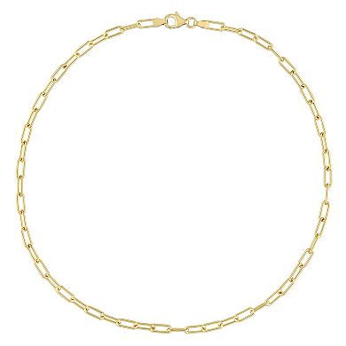 Stella Grace 18k Gold Over Silver Polished Paperclip Chain Necklace