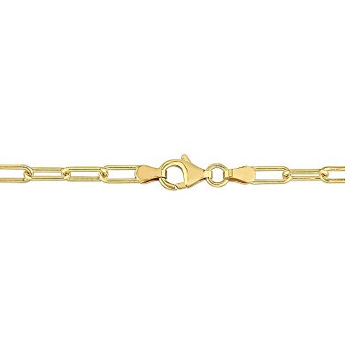 Stella Grace 18k Gold Over Silver Polished Paperclip Chain Necklace