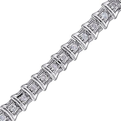 Stella Grace Sterling Silver 1 Carat T.W Diamond Tennis Bracelet