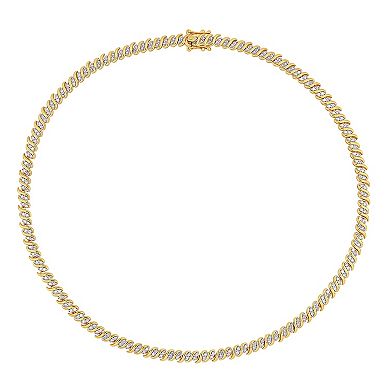 Stella Grace 18k Gold Over Silver 2 Carat T.W. Diamond S-Link Tennis Necklace