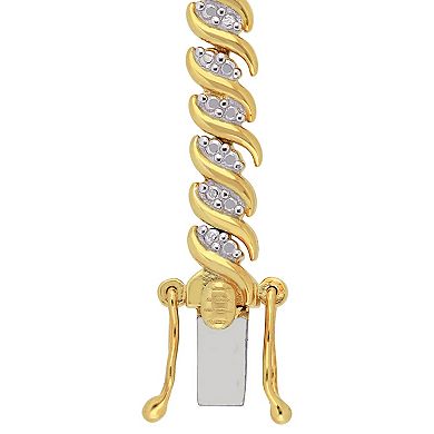 Stella Grace 18k Gold Over Silver 2 Carat T.W. Diamond S-Link Tennis Necklace