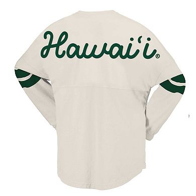 Women's Spirit Jersey Cream Hawaii Rainbow Warriors Oversized T-Shirt