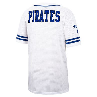 Men's Colosseum White Hampton Pirates Free Spirited Mesh Button-Up Baseball Jersey