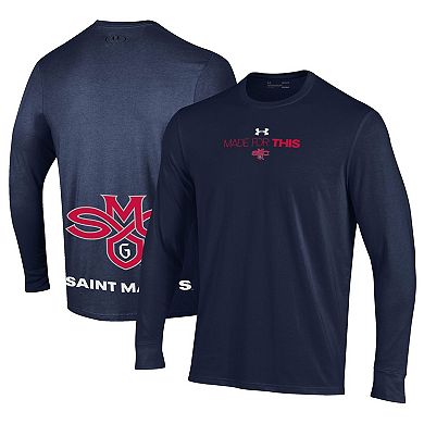 Unisex Under Armour  Navy Saint Mary's Gaels 2024 On-Court Bench Unity Performance Long Sleeve T-Shirt