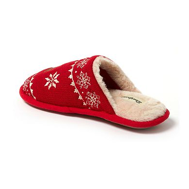 Dearforms Women's Novelty Holiday Knit Scuff Slippers and Eyemask