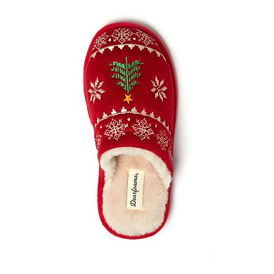 Dearforms Women's Novelty Holiday Knit Scuff Slippers and Eyemask