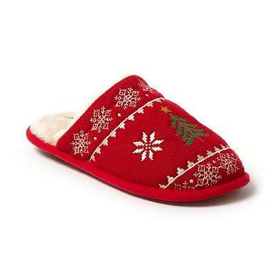 Dearforms Women's Novelty Holiday Knit Scuff Slippers and Eyemask