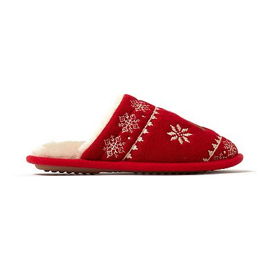 Dearforms Women's Novelty Holiday Knit Scuff Slippers and Eyemask