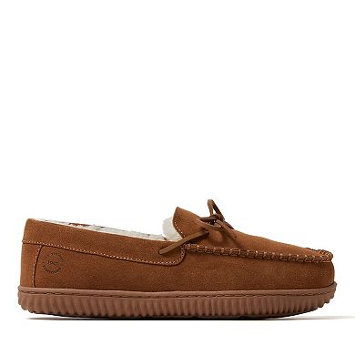 Dearfoams Douglas Men's Suede Tie Top Moccasin Slippers