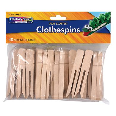 Dixon Creativity Street 40-Piece Flat Slotted Clothespins 6-Pack