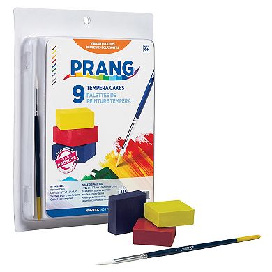 Dixon Prang 9 Color Gallery Tempera Cake Set with Brush