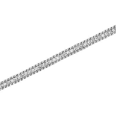 Steel Nation Men's Triple Stainless Steel Cubic Zirconia Tennis Bracelet