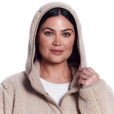 Plus Size Weathercast Hooded Sherpa Fleece Jacket