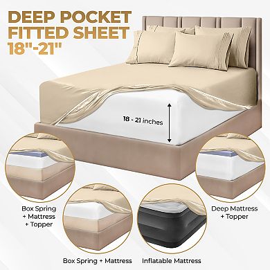 SUPERIOR Egyptian Cotton 1000 Thread Count Extra Deep Pocket Solid Sheet Set