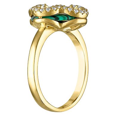 Designs by Gioelli Gold Over Silver Gemstone Clover Ring