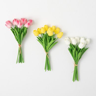 Sullivan's Artificial 13.5" Springtime Blooming Tulip Bush Bouquets 3-Piece Set