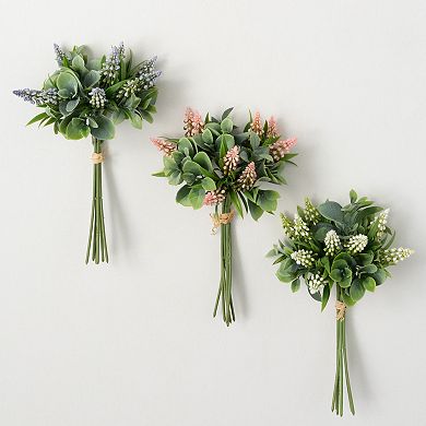 Sullivan's Artificial 11" Pastel Grape Hyacinth Bundle Bouquets 3-Piece Set